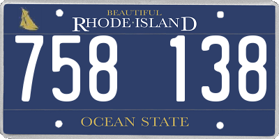 RI license plate 758138
