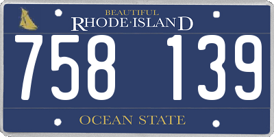 RI license plate 758139