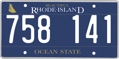 RI license plate 758141
