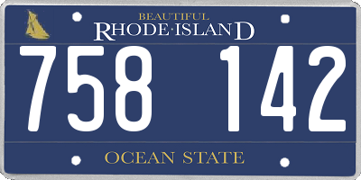 RI license plate 758142