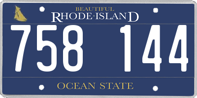 RI license plate 758144