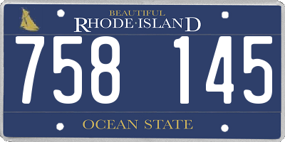 RI license plate 758145