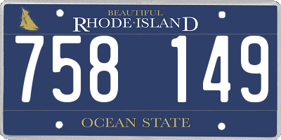 RI license plate 758149