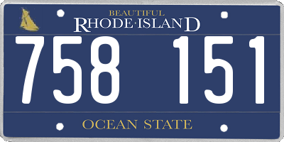 RI license plate 758151