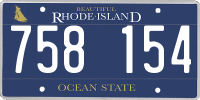 RI license plate 758154