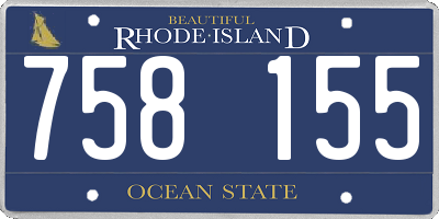 RI license plate 758155