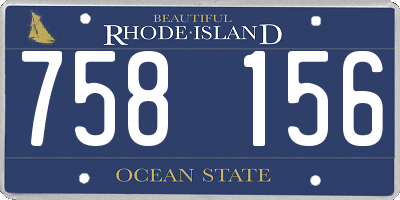 RI license plate 758156