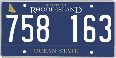 RI license plate 758163