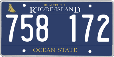 RI license plate 758172