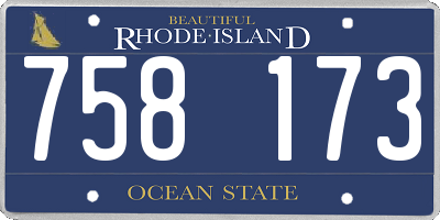 RI license plate 758173