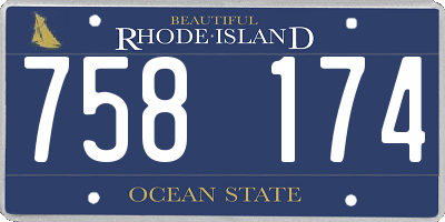 RI license plate 758174