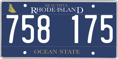 RI license plate 758175