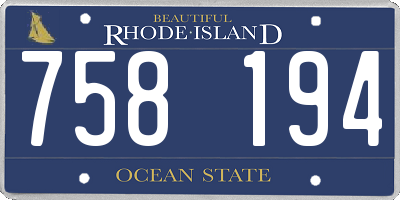 RI license plate 758194