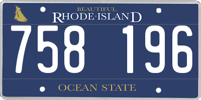 RI license plate 758196