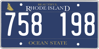 RI license plate 758198