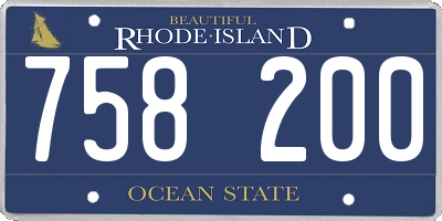 RI license plate 758200