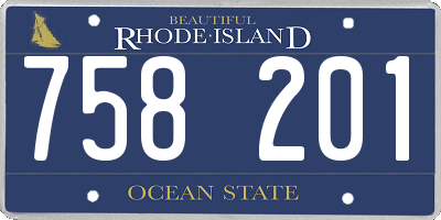 RI license plate 758201