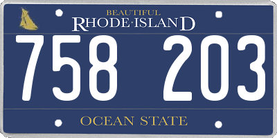 RI license plate 758203