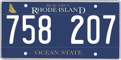 RI license plate 758207