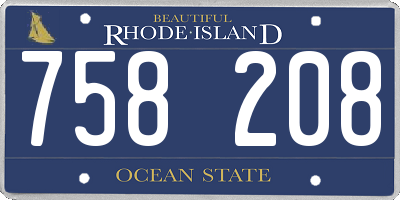 RI license plate 758208