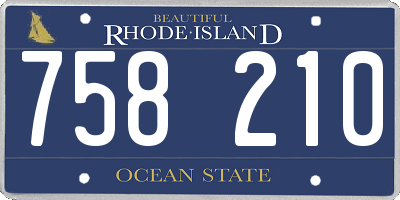 RI license plate 758210