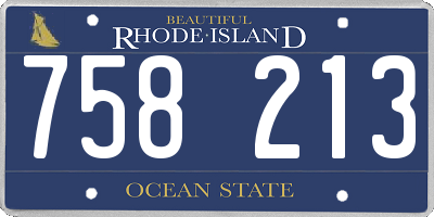 RI license plate 758213