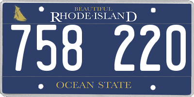 RI license plate 758220