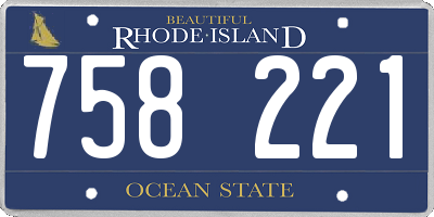 RI license plate 758221