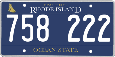 RI license plate 758222