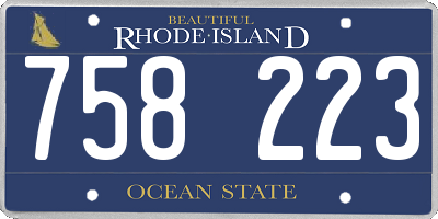 RI license plate 758223
