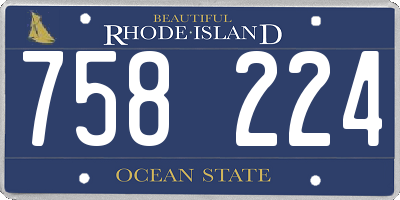 RI license plate 758224