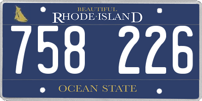 RI license plate 758226