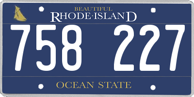 RI license plate 758227