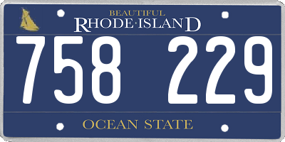 RI license plate 758229