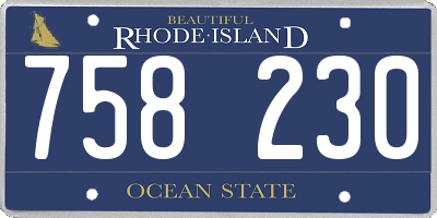 RI license plate 758230