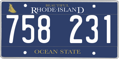 RI license plate 758231