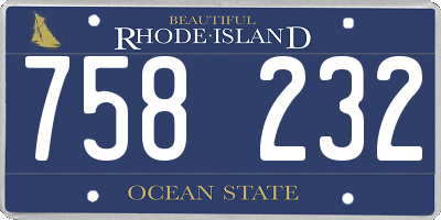RI license plate 758232