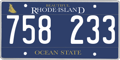 RI license plate 758233