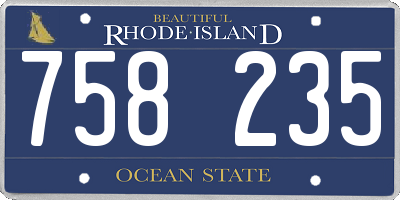 RI license plate 758235