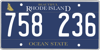 RI license plate 758236