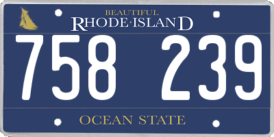 RI license plate 758239