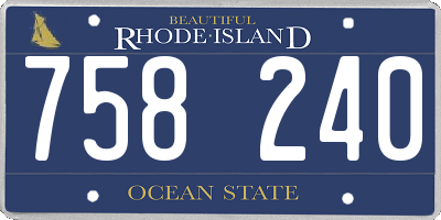 RI license plate 758240
