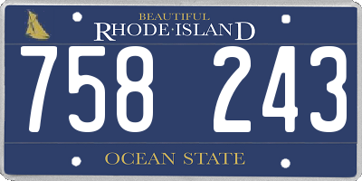 RI license plate 758243