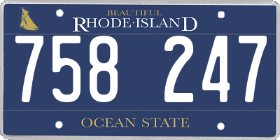 RI license plate 758247