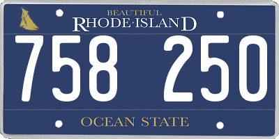 RI license plate 758250