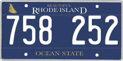 RI license plate 758252