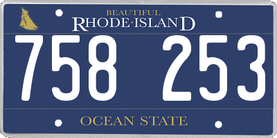 RI license plate 758253