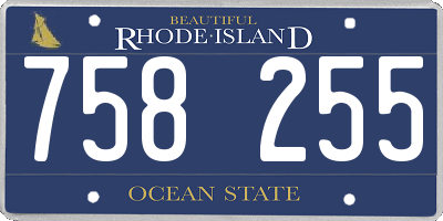 RI license plate 758255