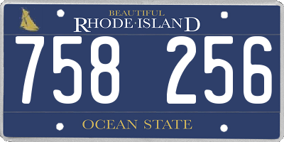 RI license plate 758256