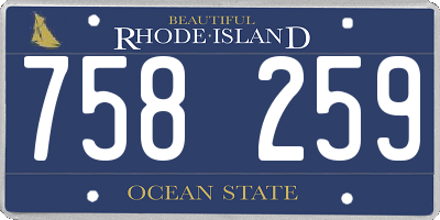 RI license plate 758259